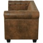 Sofá Chesterfield de 2 plazas cuero sintético marrón de vidaXL, Sofás - Ref: Foro24-243619, Precio: 427,30 €, Descuento: %