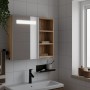Mueble de baño con espejo y luz LED roble 60x13x52 cm de , Tocadores de baño - Ref: Foro24-357972, Precio: 91,49 €, Descuento: %