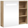 Mueble de baño con espejo y luz LED roble 60x13x52 cm de , Tocadores de baño - Ref: Foro24-357972, Precio: 91,49 €, Descuento: %