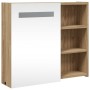 Mueble de baño con espejo y luz LED roble 60x13x52 cm de , Tocadores de baño - Ref: Foro24-357972, Precio: 91,49 €, Descuento: %