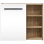 Mueble de baño con espejo y luz LED roble 60x13x52 cm de , Tocadores de baño - Ref: Foro24-357972, Precio: 91,49 €, Descuento: %