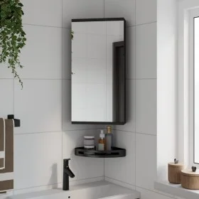 Mueble de baño de esquina con espejo negro 30x24x60 cm de , Tocadores de baño - Ref: Foro24-357979, Precio: 91,49 €, Descuent...
