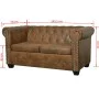 Chesterfield 2-Sitzer-Sofa aus braunem Kunstleder von vidaXL, Sofas - Ref: Foro24-243619, Preis: 416,53 €, Rabatt: %