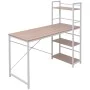 Escritorio con estantería de 4 niveles color roble de vidaXL, Escritorios - Ref: Foro24-20134, Precio: 101,48 €, Descuento: %