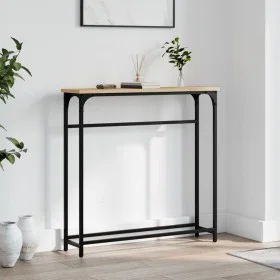 Engineered wood Sonoma oak console table 75x19.5x75 cm by , Side tables - Ref: Foro24-834136, Price: 37,03 €, Discount: %