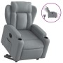 Sillón eléctrico reclinable elevable de tela gris claro en Sillones | Comprar online en Foru.es