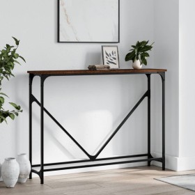 Mesa consola madera de ingeniería marrón roble 102x22,5x75 cm de , Mesas auxiliares - Ref: Foro24-834134, Precio: 45,68 €, De...