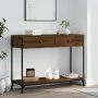 Mesa consola madera de ingeniería marrón roble 100x34,5x75 cm de , Mesas auxiliares - Ref: Foro24-834174, Precio: 70,66 €, De...
