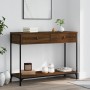 Mesa consola madera de ingeniería marrón roble 100x34,5x75 cm de , Mesas auxiliares - Ref: Foro24-834174, Precio: 72,38 €, De...