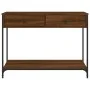Engineered wood brown oak console table 100x34.5x75 cm by , Side tables - Ref: Foro24-834174, Price: 70,66 €, Discount: %