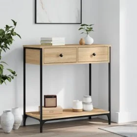 Engineered wood Sonoma oak console table 75x34.5x75 cm by , Side tables - Ref: Foro24-834176, Price: 67,55 €, Discount: %