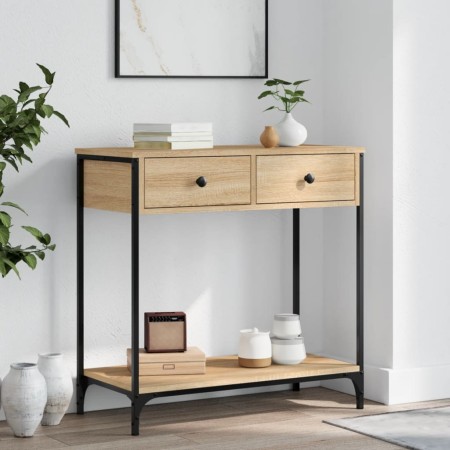 Mesa consola madera de ingeniería roble Sonoma 75x34,5x75 cm de , Mesas auxiliares - Ref: Foro24-834176, Precio: 68,34 €, Des...