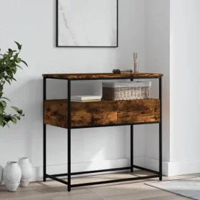 Mesa consola madera de ingeniería roble ahumado 75x40x75 cm de , Mesas auxiliares - Ref: Foro24-834157, Precio: 52,55 €, Desc...