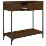 Engineered wood brown oak console table 75x34.5x75 cm by , Side tables - Ref: Foro24-834169, Price: 57,98 €, Discount: %