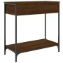Engineered wood brown oak console table 75x34.5x75 cm by , Side tables - Ref: Foro24-834169, Price: 57,98 €, Discount: %