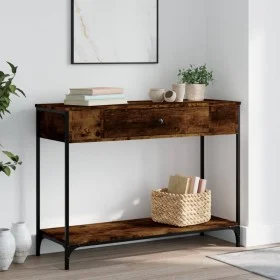 Konsolentisch aus geräuchertem Eichensperrholz 100x34,5x75 cm von , Seitentische - Ref: Foro24-834162, Preis: 57,85 €, Rabatt: %