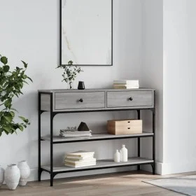 Mesa consola madera de ingeniería gris Sonoma 100x25x75 cm de , Mesas auxiliares - Ref: Foro24-834183, Precio: 87,93 €, Descu...