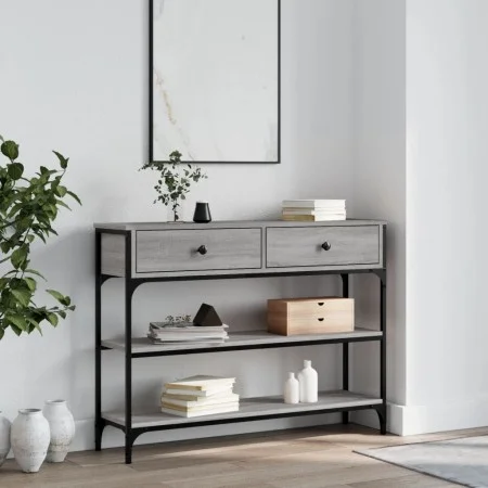 Engineered wood gray Sonoma console table 100x25x75 cm by , Side tables - Ref: Foro24-834183, Price: 87,93 €, Discount: %