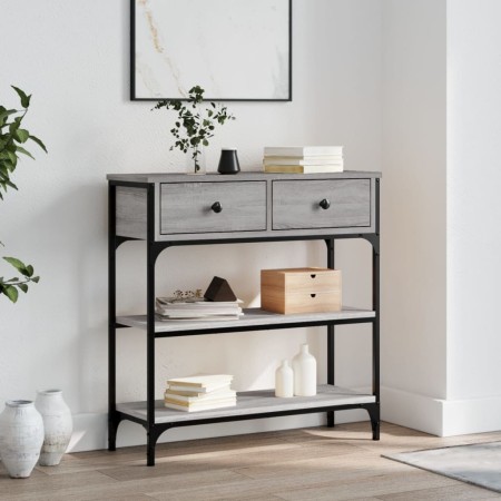 Mesa consola madera de ingeniería gris Sonoma 72,5x25x75 cm de , Mesas auxiliares - Ref: Foro24-834188, Precio: 88,94 €, Desc...