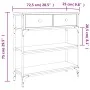 Mesa consola madera de ingeniería gris Sonoma 72,5x25x75 cm de , Mesas auxiliares - Ref: Foro24-834188, Precio: 89,01 €, Desc...