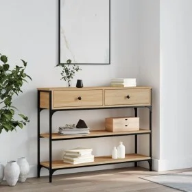Engineered wood Sonoma oak console table 100x25x75 cm by , Side tables - Ref: Foro24-834181, Price: 89,41 €, Discount: %