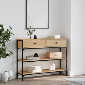 Mesa consola madera de ingeniería roble Sonoma 100x25x75 cm de , Mesas auxiliares - Ref: Foro24-834181, Precio: 84,65 €, Desc...