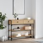 Mesa consola madera de ingeniería roble Sonoma 100x25x75 cm de , Mesas auxiliares - Ref: Foro24-834181, Precio: 84,65 €, Desc...
