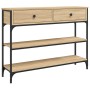 Mesa consola madera de ingeniería roble Sonoma 100x25x75 cm de , Mesas auxiliares - Ref: Foro24-834181, Precio: 84,65 €, Desc...