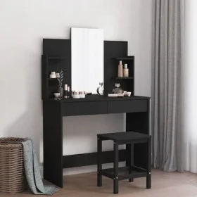 Tocador con espejo negro 96x39x142 cm de , Tocadores para dormitorios - Ref: Foro24-837575, Precio: 89,52 €, Descuento: %