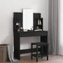 Tocador con espejo negro 96x39x142 cm de , Tocadores para dormitorios - Ref: Foro24-837575, Precio: 89,52 €, Descuento: %