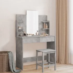 Schminktisch mit Spiegel in betongrauer Farbe 96x39x142 cm von , Schlafzimmerkommoden - Ref: Foro24-837577, Preis: 79,22 €, R...