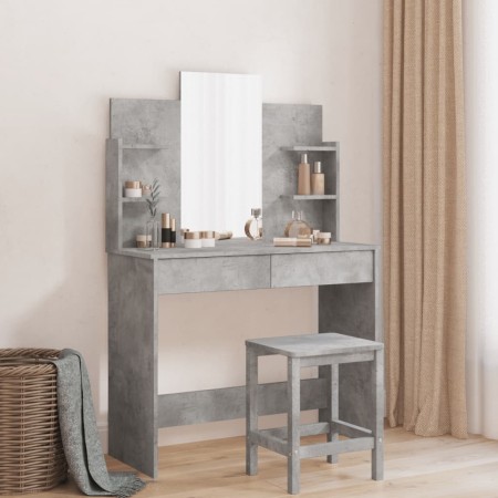 Tocador con espejo color gris hormigón 96x39x142 cm de , Tocadores para dormitorios - Ref: Foro24-837577, Precio: 79,44 €, De...