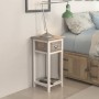 Mesita de noche con 1 cajón marrón y blanca de vidaXL, Mesitas de noche - Ref: Foro24-242039, Precio: 49,72 €, Descuento: %