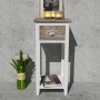 Mesita de noche con 1 cajón marrón y blanca de vidaXL, Mesitas de noche - Ref: Foro24-242039, Precio: 49,72 €, Descuento: %