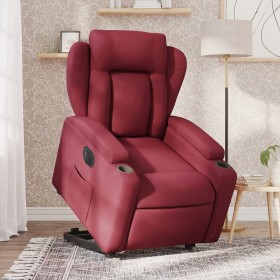 Sillón eléctrico reclinable elevable de tela rojo tinto en Sillones | Comprar online en Foru.es