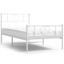 Estructura cama metal con cabecero y pie cama blanca 90x190 cm de , Camas y somieres - Ref: Foro24-355522, Precio: 71,12 €, D...