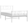 Estructura cama metal con cabecero y pie cama blanca 90x190 cm de , Camas y somieres - Ref: Foro24-355522, Precio: 71,12 €, D...