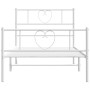 Estructura cama metal con cabecero y pie cama blanca 90x190 cm de , Camas y somieres - Ref: Foro24-355522, Precio: 71,12 €, D...