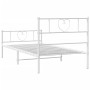 Estructura cama metal con cabecero y pie cama blanca 90x190 cm de , Camas y somieres - Ref: Foro24-355522, Precio: 71,12 €, D...
