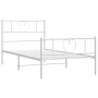 Estructura cama metal con cabecero y pie cama blanca 75x190 cm de , Camas y somieres - Ref: Foro24-355520, Precio: 73,50 €, D...