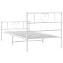 Estructura cama metal con cabecero y pie cama blanca 75x190 cm de , Camas y somieres - Ref: Foro24-355520, Precio: 73,50 €, D...