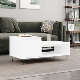 Mesa de centro madera contrachapada blanco 100x50x45 cm de , Mesas de centro - Ref: Foro24-830828, Precio: 57,33 €, Descuento: %
