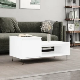 Mesa de centro madera contrachapada blanco 100x50x45 cm de , Mesas de centro - Ref: Foro24-830828, Precio: 56,75 €, Descuento: %