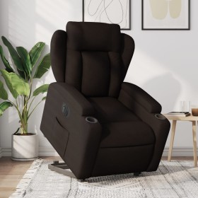 Sillón eléctrico reclinable elevable de tela marrón oscuro en Sillones | Comprar online en Foru.es