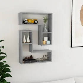 Estantes de pared 2 uds contrachapado gris hormigón 50x15x50 cm de , Estantes y estanterías - Ref: Foro24-807218, Precio: 30,...