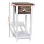 Mesita de noche con 1 cajón marrón y blanca de vidaXL, Mesitas de noche - Ref: Foro24-242039, Precio: 49,72 €, Descuento: %
