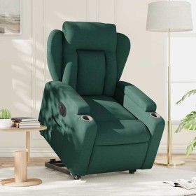 Sillón eléctrico reclinable elevable de tela verde oscuro en Sillones | Comprar online en Foru.es
