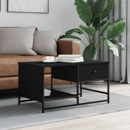 Black engineered wood coffee table 85.5x51x45 cm by , Coffee table - Ref: Foro24-835339, Price: 56,10 €, Discount: %