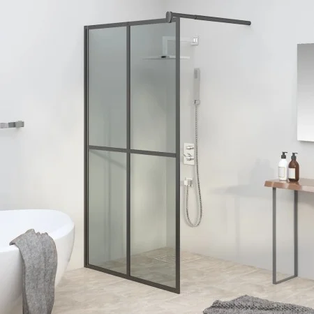 Accessible shower screen dark tempered glass 100x195 cm by , Shower walls and screens - Ref: Foro24-151886, Price: 172,38 €, ...