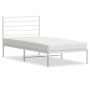 Estructura de cama de metal con cabecero blanco 80x200 cm de , Camas y somieres - Ref: Foro24-352359, Precio: 61,71 €, Descue...